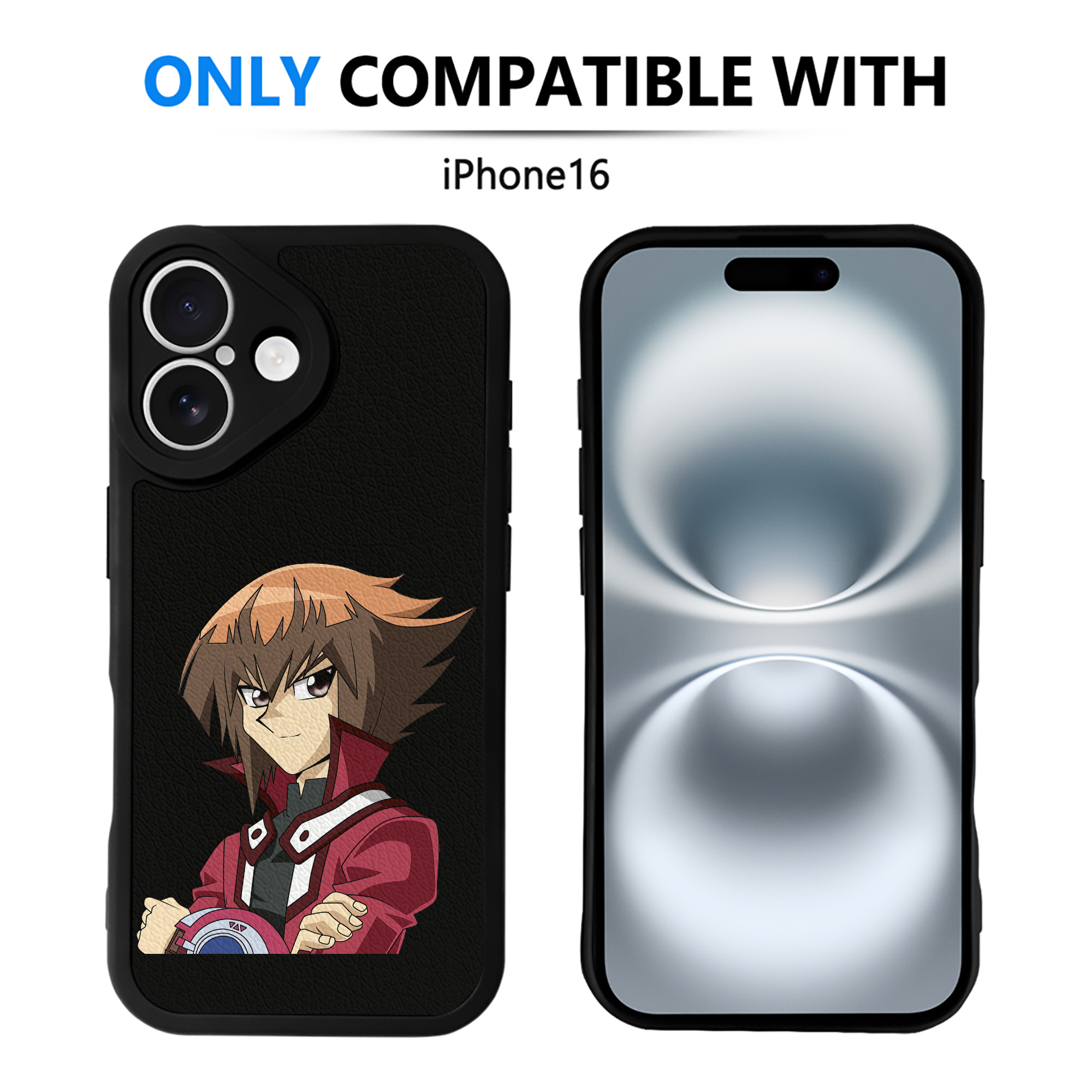 （画像用） 遊☆戯☆王 Yu-Gi-Oh! 【iPhone 16シリーズ対応】シリコンスマホケース（レザー調） 材質：シリコン